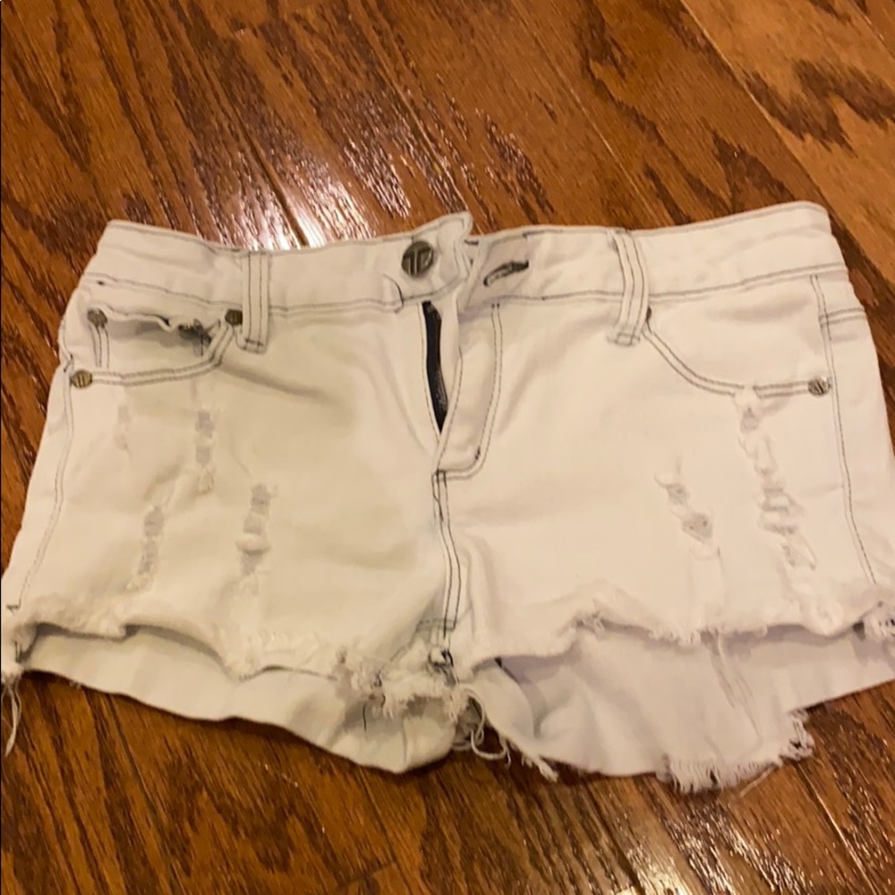 White Tractr jean shorts